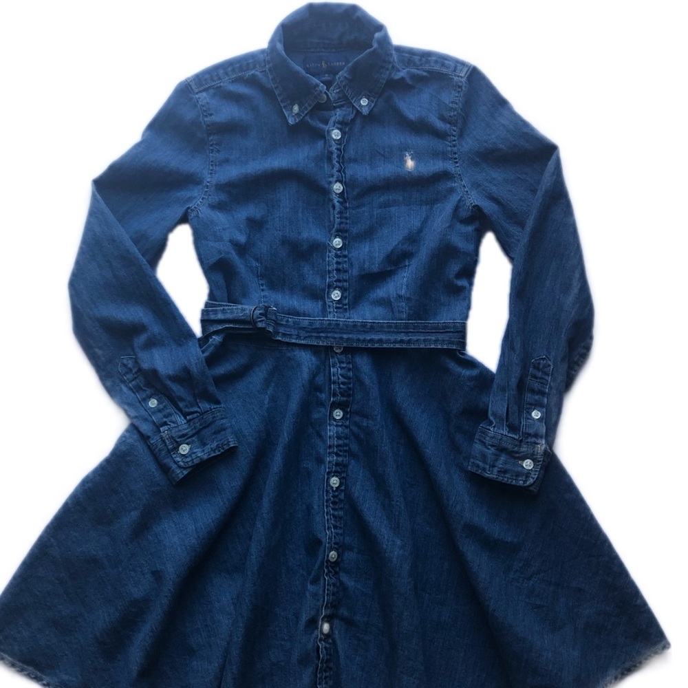 Ralph Lauren Size 12 Denim Button Down Dress